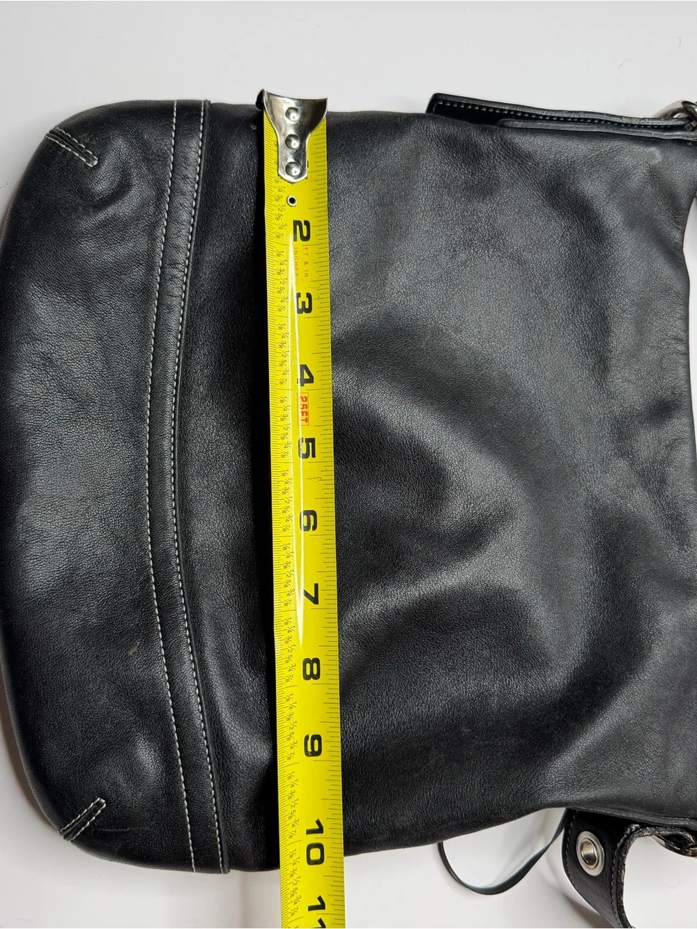 Coach vintage Soho Slim Black Leather Shoulder Bag with Tassel